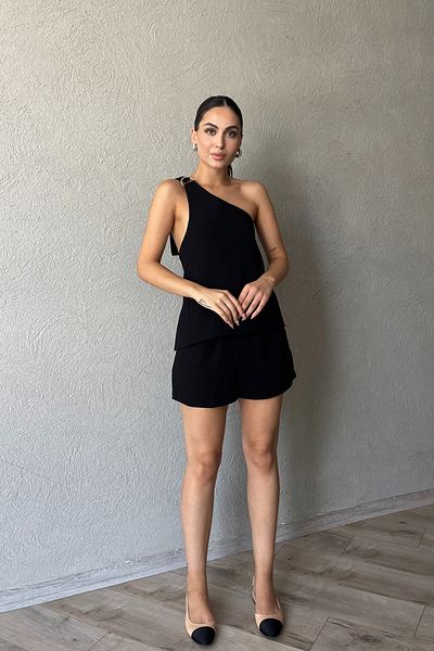 Seda Yalçın Atelier Black Shorts - Pleat Detailed