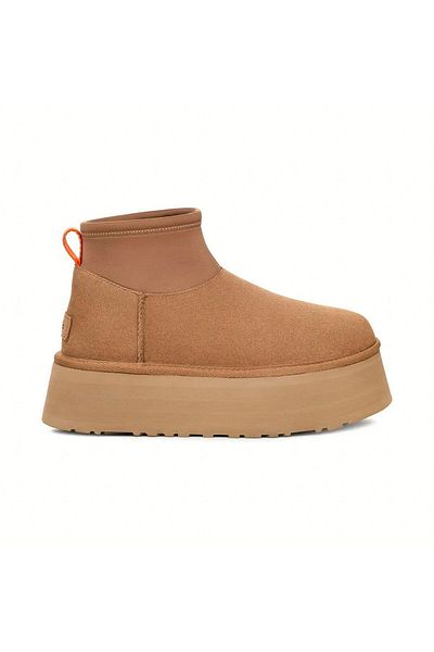 UGG Дамски щамповани лого с плоска подметка Удобни спортни стилни ботуши и ботуши 1168170 -Taba