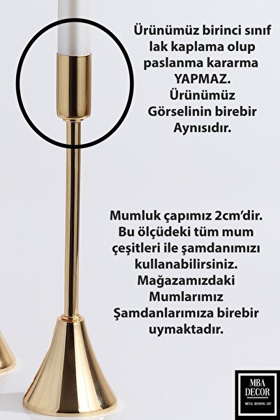 Genel Markalar 3 Lü Topuklu Gold Şamdan Mumluk Dekoratif Mumluk Ayak Ev Dekorasyon