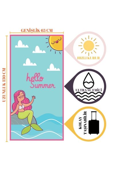 moris home DIGITAL PRINTED 65x130 CHILDREN'S BEACH TOWEL