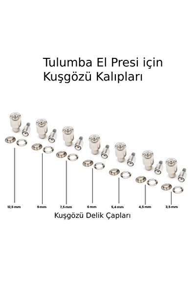 YF STORE Tulumba El Presi Kuşgözü Çakma Makinası Ve 7 Farklı Montaj Kalıbı