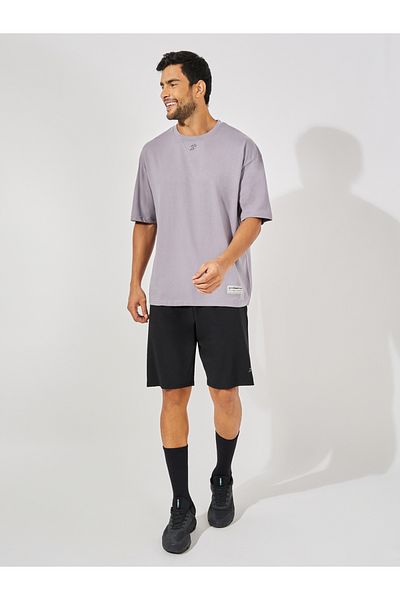 Styli Cotton Rich V Neck Oversized Athleisure T-Shirt