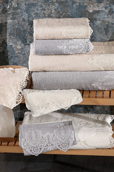 Nazik Home 50x90 cm Πετσέτα προσώπου Marry Lace