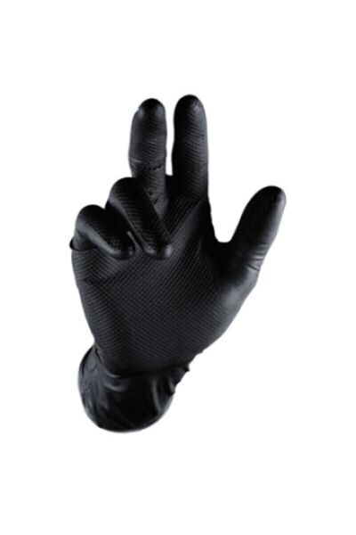 DOKU AMBALAJ ماستر فورس قفازات نيتريل سوداء سميكة 50 قطعة مقاس L