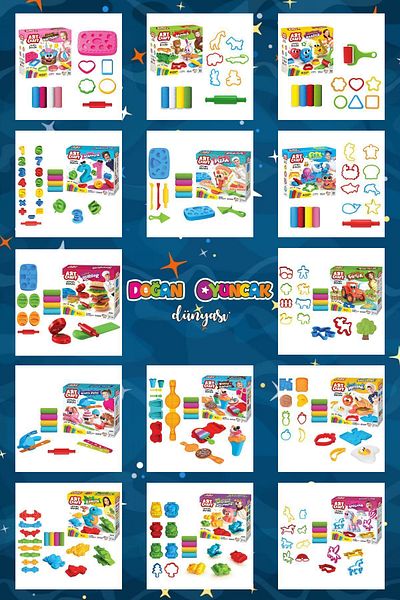 Doğan Oyuncak Dünyası Art Craft Play Dough Mega Set - 14 Pack - Play Dough Set - Dough Set - Dough Molds