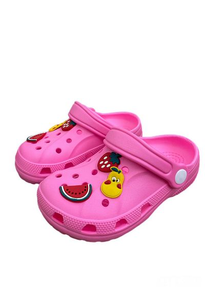 alpmodel Pink Emoji Figured Girl's Non-Slip Soft Sole Slippers
