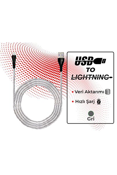 TTAF Usb-a To Lightning 2.4 A Işıklı Şarj & Data Aktarım Kablosu