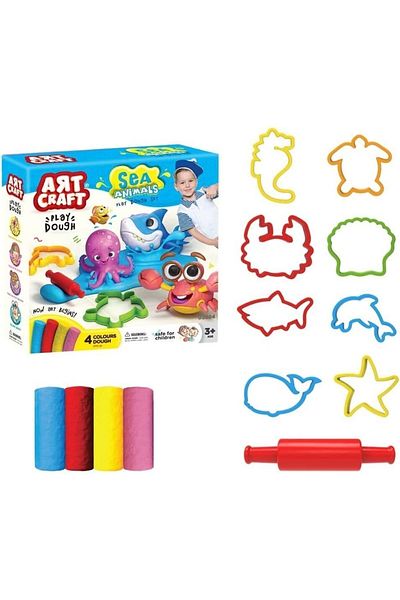 Doğan Oyuncak Dünyası Art Craft Play Dough Sets 200 Gr. (4 Dough And Sets) Dough Models Harmless Dough