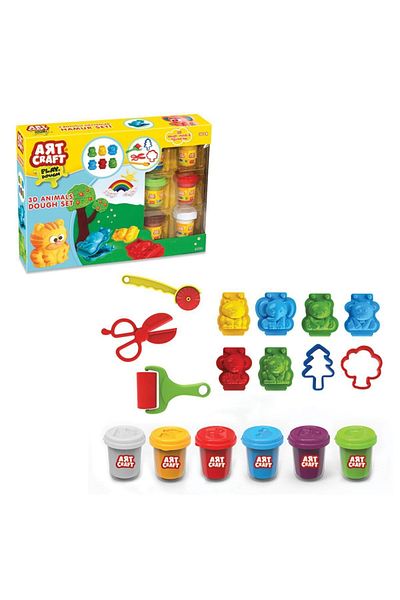 Doğan Oyuncak Dünyası 3D Animal Dough Set - Play Dough Set - Dough Sets - Dough Molds