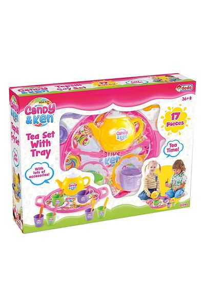 Doğan Oyuncak Dünyası Candy & Ken Tea Set with Tray - Kitchen Sets - Home Toy Sets