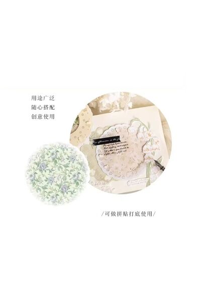 SF SCRAPBOOK KIRTASİYE 10 Adet Scrapbook Vintage Desenli  Dekoratif Kağıt Seti/5