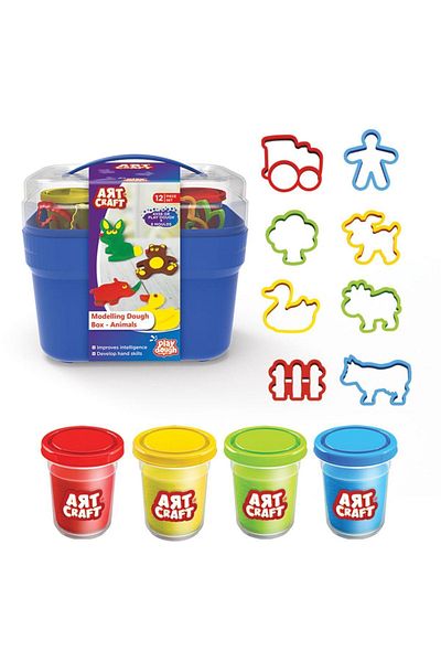 Doğan Oyuncak Dünyası Animals Play Dough Basket - Play Dough Set - Dough Sets - Dough Molds