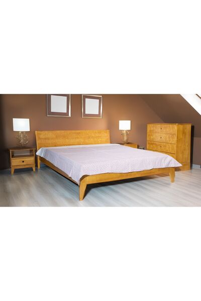 İLKODAM Baf Ahşap Karyola , Şifonyer , Komodin , Ceviz