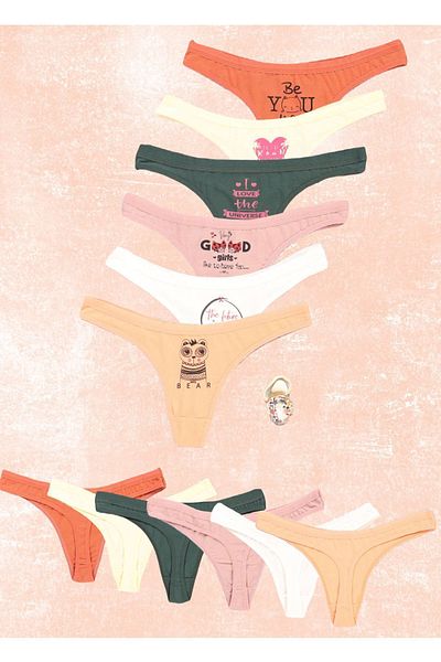 MİO ESTİLO 6 Pack Cotton Thongs