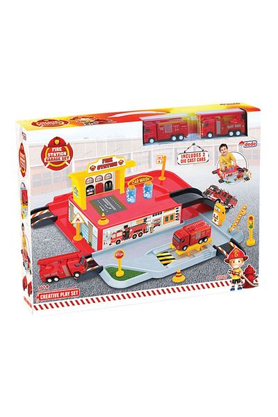 Doğan Oyuncak Dünyası مجموعة جراج الإطفاء - مجموعة مواقف السيارات - مجموعة السيارات - مجموعة Hotwheels - المحطة