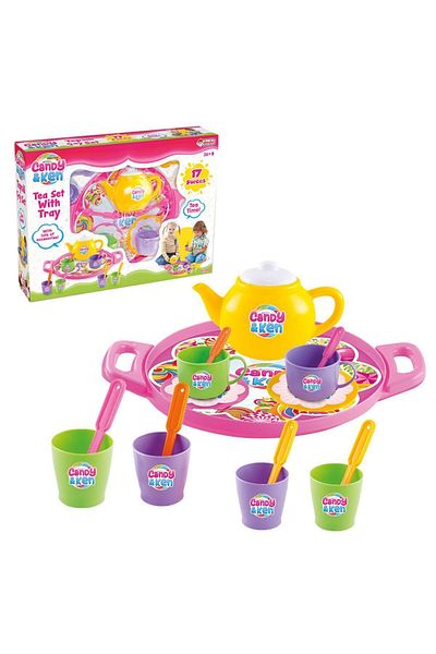 Doğan Oyuncak Dünyası Candy & Ken Tea Set with Tray - Kitchen Sets - Home Toy Sets