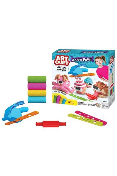 Doğan Oyuncak Dünyası Art Craft Play Dough Sets 200 Gr. (4 Dough And Sets) Dough Models Harmless Dough