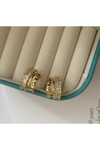 Bubbleatelier Gold taş detay küpe