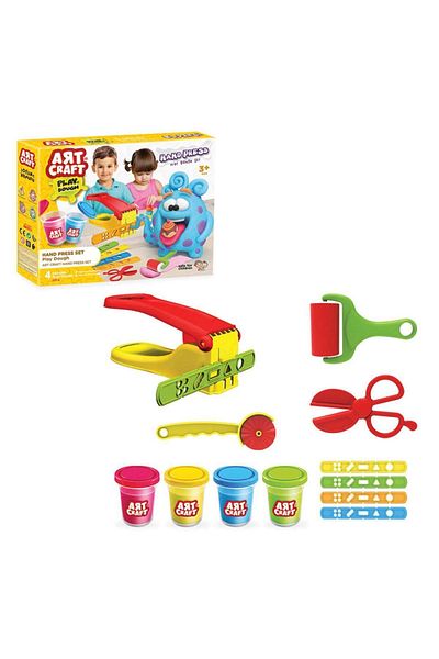 Doğan Oyuncak Dünyası Hand Press Dough Set (224 Gr.) - Play Dough Set - Dough Sets - Dough Molds