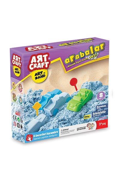 Doğan Oyuncak Dünyası Artsand Cars Sand Set (500 Gr.) - Art Craft Kinetic Sand Set - Play Sand - Art Sand Sand