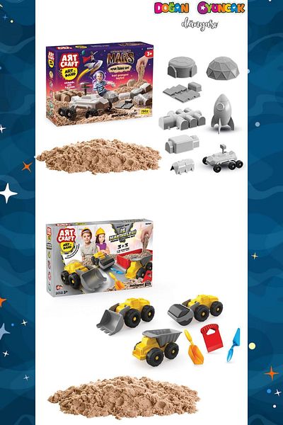 Doğan Oyuncak Dünyası Art Sand Play Sand Mega Set - 2 Pack - Kinetic Sand Set - Sand Set - Non-Drying Kinetic Sand - Sand/5