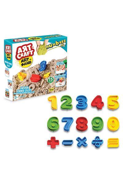 Doğan Oyuncak Dünyası Artsand Numbers Sand Set (500 Gr.) - Art Craft Kinetic Sand Set - Play Sand - Art Sand Sand