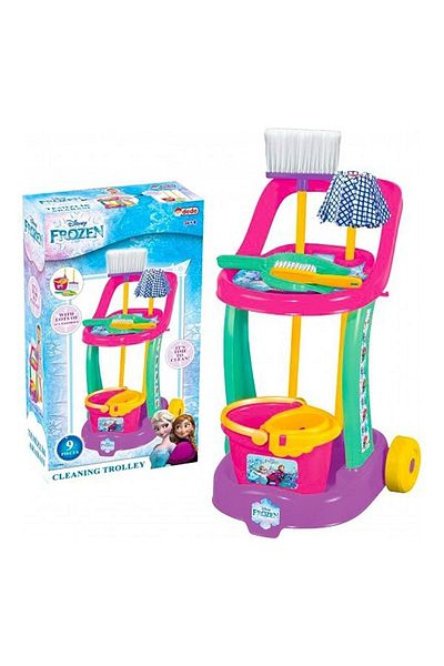 Frozen Girl's Educational Cleaning Set Trolley Floor Mop Brush Bucket