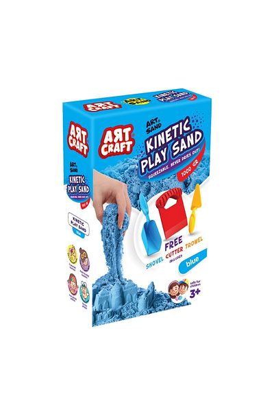 Doğan Oyuncak Dünyası Blue Kinetic Play Sand with Accessories (1000 Gr.) - Art Craft Kinetic Sand Set - Art Sand Sand