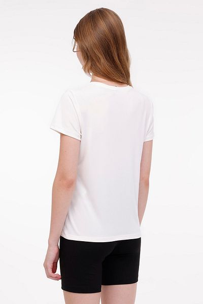 lumberjack WB PES C NECK 11CT123 4PR Ekru Kadın Kısa Kol T-Shirt