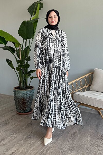 InStyle Rochie marmorata cu vâscoza neagra