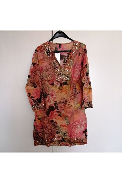 Butik Tülin Otantik tülbent çok renkli desenli pul boncuk gümüş taş yoğun el ...