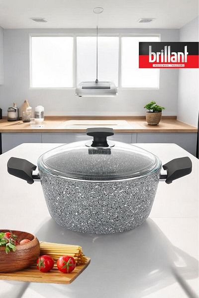 Brillant Luxury Granite Deep Pot 26 cm Fireproof Non-Stick Pot