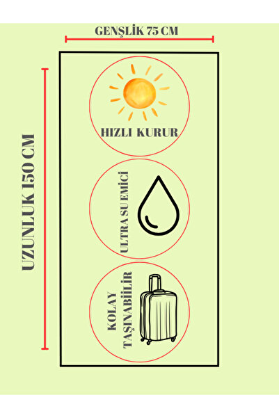 moris home Ψηφιακή τυπωμένη πετσέτα παραλίας Micro - Κομψό σχέδιο