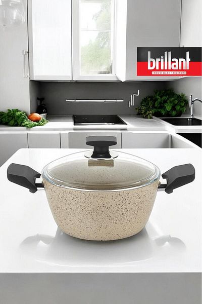 Brillant Luxury Granite Deep Pot 24 cm Fireproof Non-Stick Pot