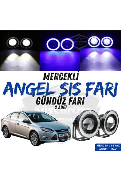 ŞüsCarOto Aksesuar Ford Focus 3 2011-2014 Uyumlu Mercekli Angel Sis Farı Meta...