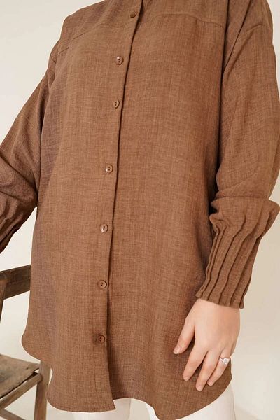 İKLİM LİFE Brown Covered Sleeve Tunic