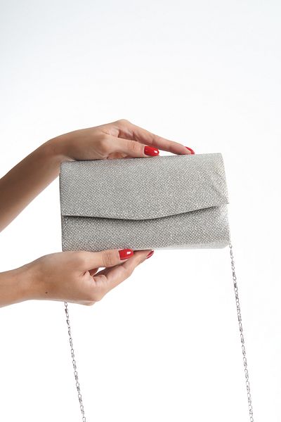 Moda Değirmeni Geanta de seara argintie argintie - BG1190-310-0001