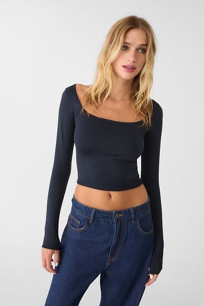 Stradivarius Seamless uzun kollu tişört
