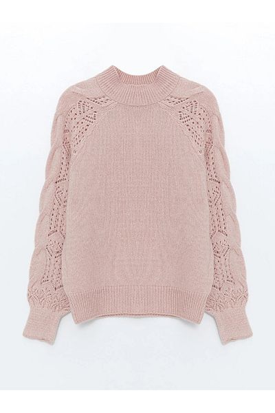 LC Waikiki Pulover de damă cu jumătate de gât cu model - W4fr54z8