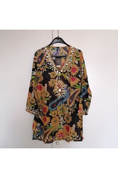 Butik Tülin Otantik tülbent çok renkli desenli pul boncuk doğal sedef yoğun e...