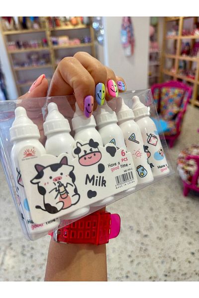 sisa.art Set of 6 Milk Bottle Baby Bottle Themed Highlighter Pens