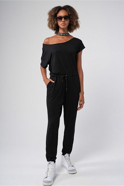 Hopoi Women's Off-The-Shoulder Waist Tie Jumpsuit