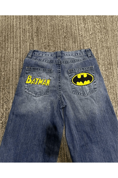 Gofeel Spider-Man & Batman Detail Baggy Washable Jean