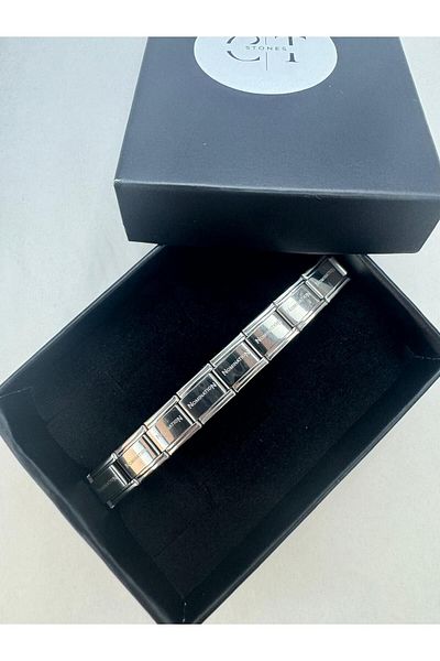 CT STONES Italian Charm with Silver Color Steel Bracelet