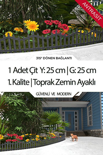 ZiDi Plastik Dekoratif Plastik Bahçe Çiti ve Peyzaj Çiti 1 ADET ÇİT (Y: 25 CM...