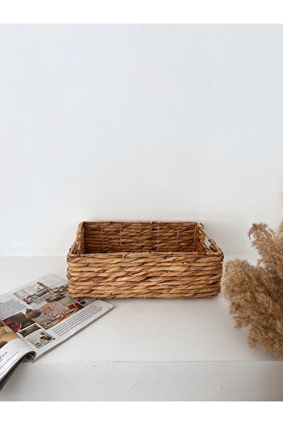 KaiHome سلة تنظيم الخوص - منظم تصميم مستطيل