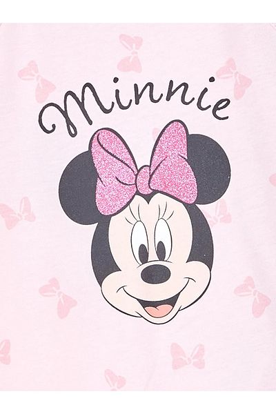 LC Waikiki LCW Baby - طقم بيجامة وشورت للفتيات الصغيرات بياقة مربعة وطبعة ميني ماوس