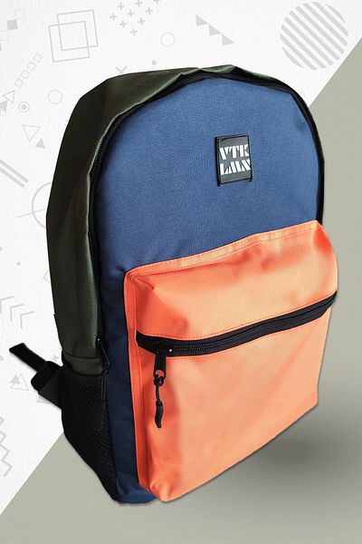 Vatkalimon Unisex Orange Navy Blue Khaki School And Backpack