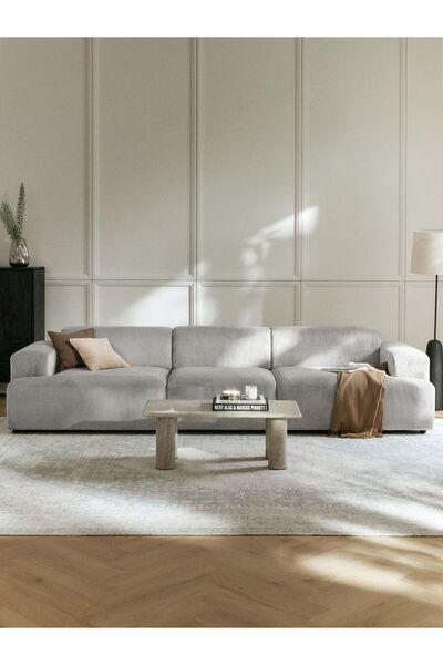 S Home Design Concept Molly 3 Modül Kanepe Koltuk Fitilli Gri