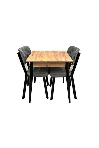 Levent Mobilya Aksesuar MENDEL MASA VE RİVONE SANDALYE TAKIMI, ATLANTİK ÇAM, ...